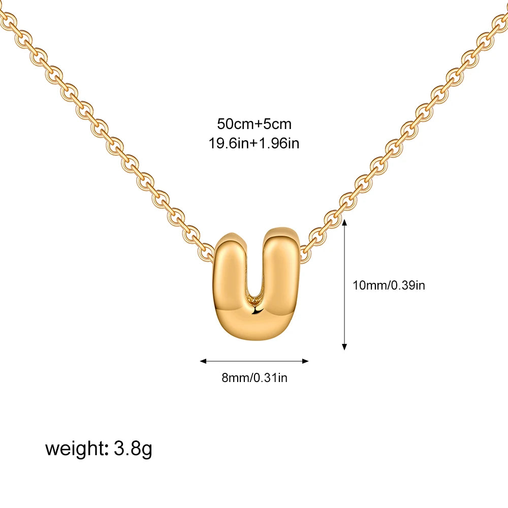 Bubble Initial Letter Necklace