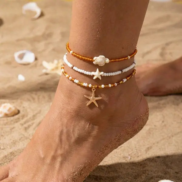 Starfish Shell Beach Anklet