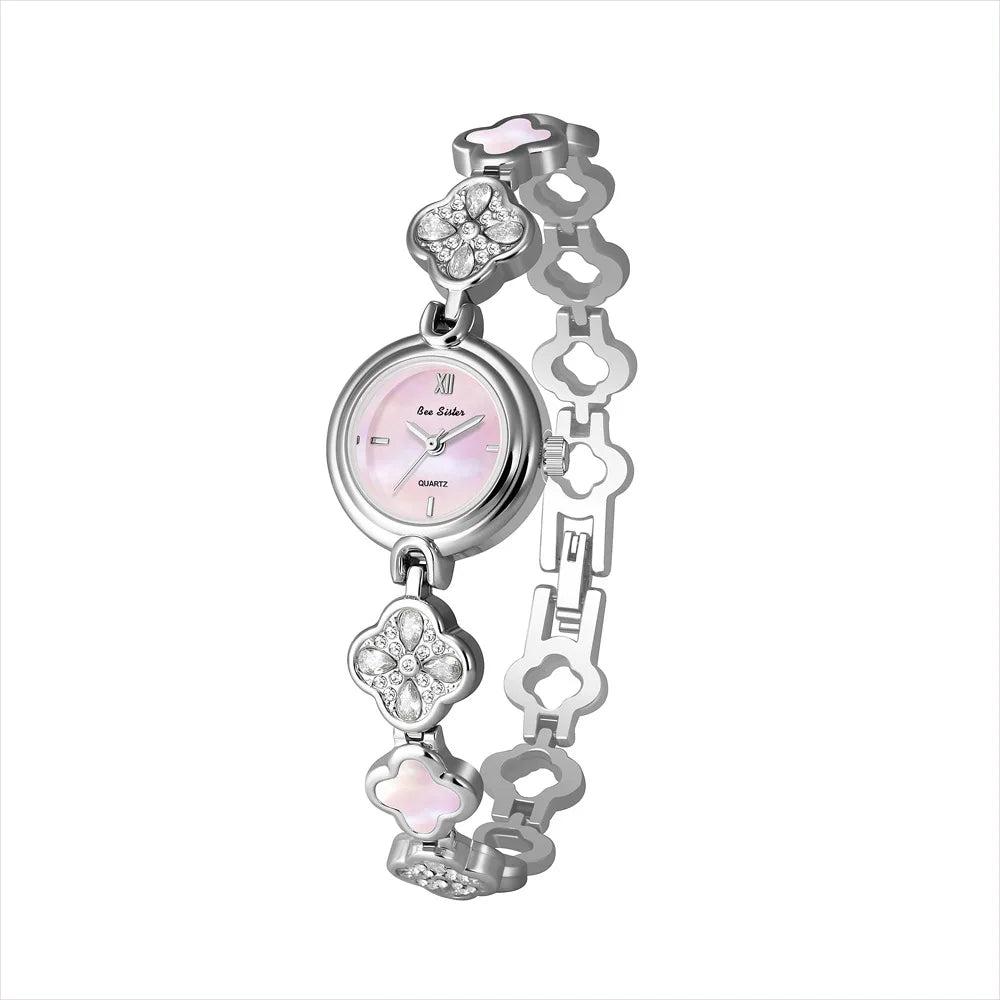 Blue Shell-Dial Crystal Watch