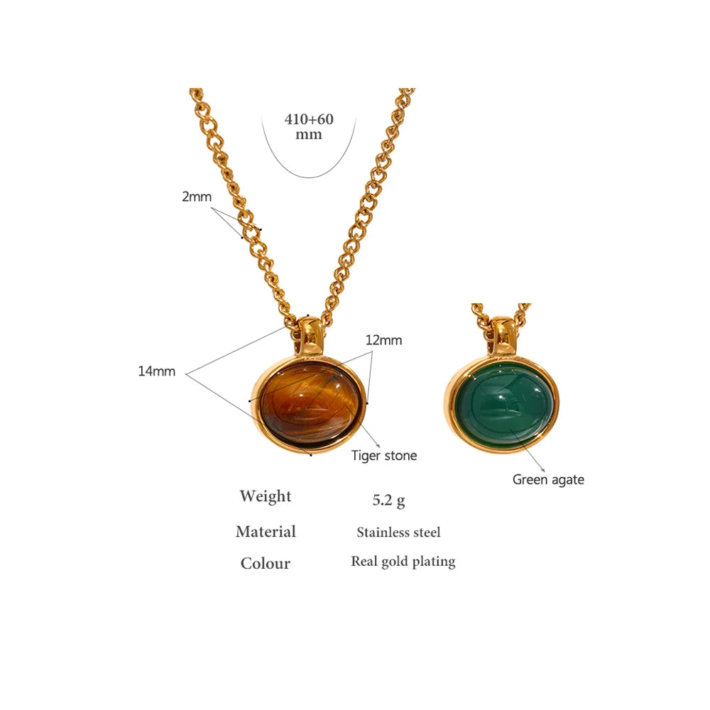 Green Agate Stone Necklace