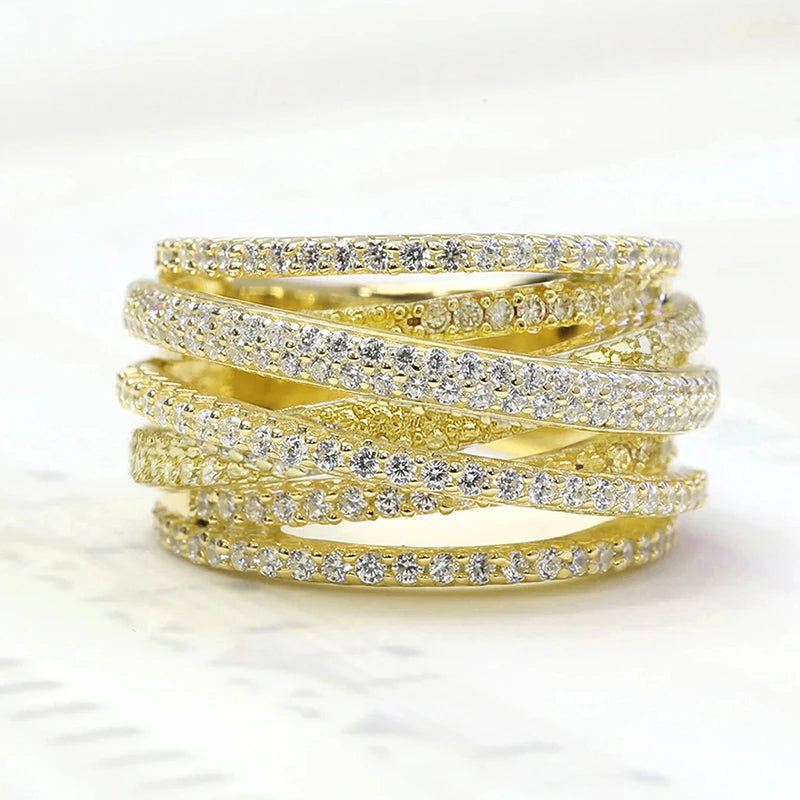 Layered Cross Ring Set