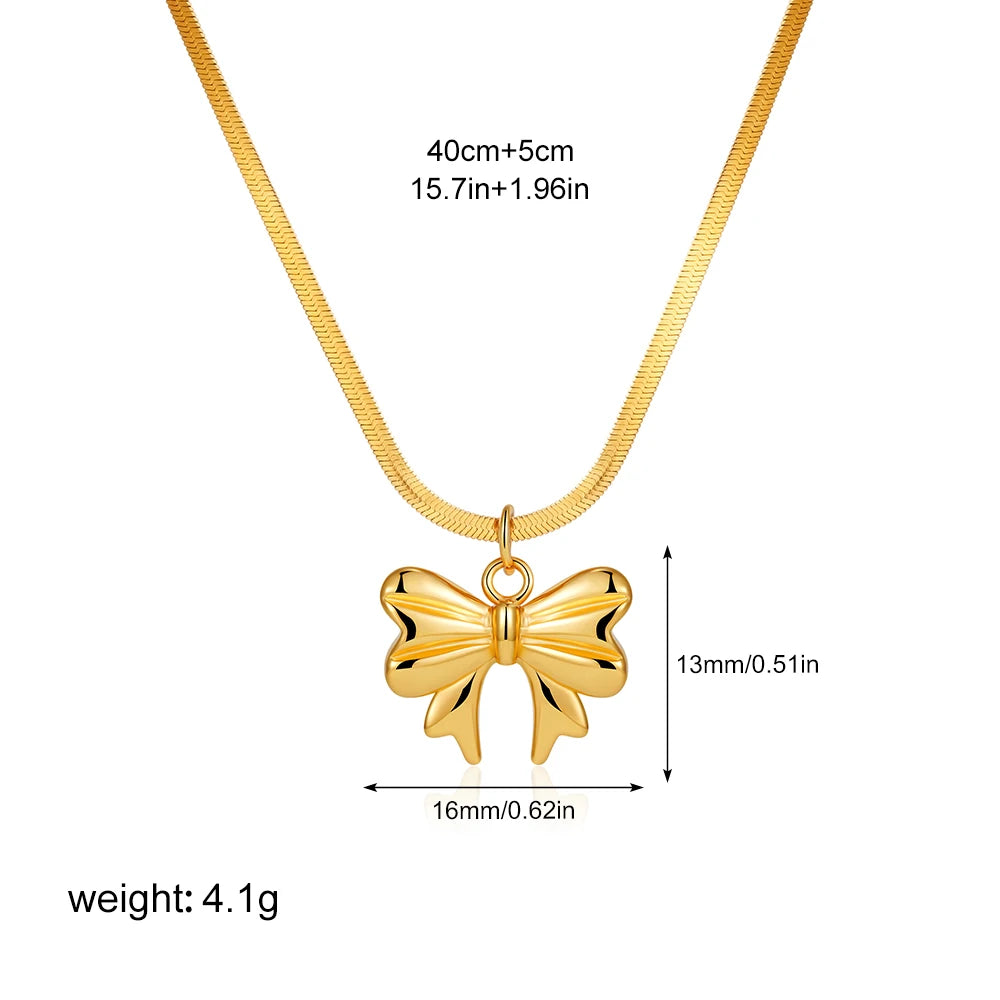 Gold Bow Knot Choker Necklace