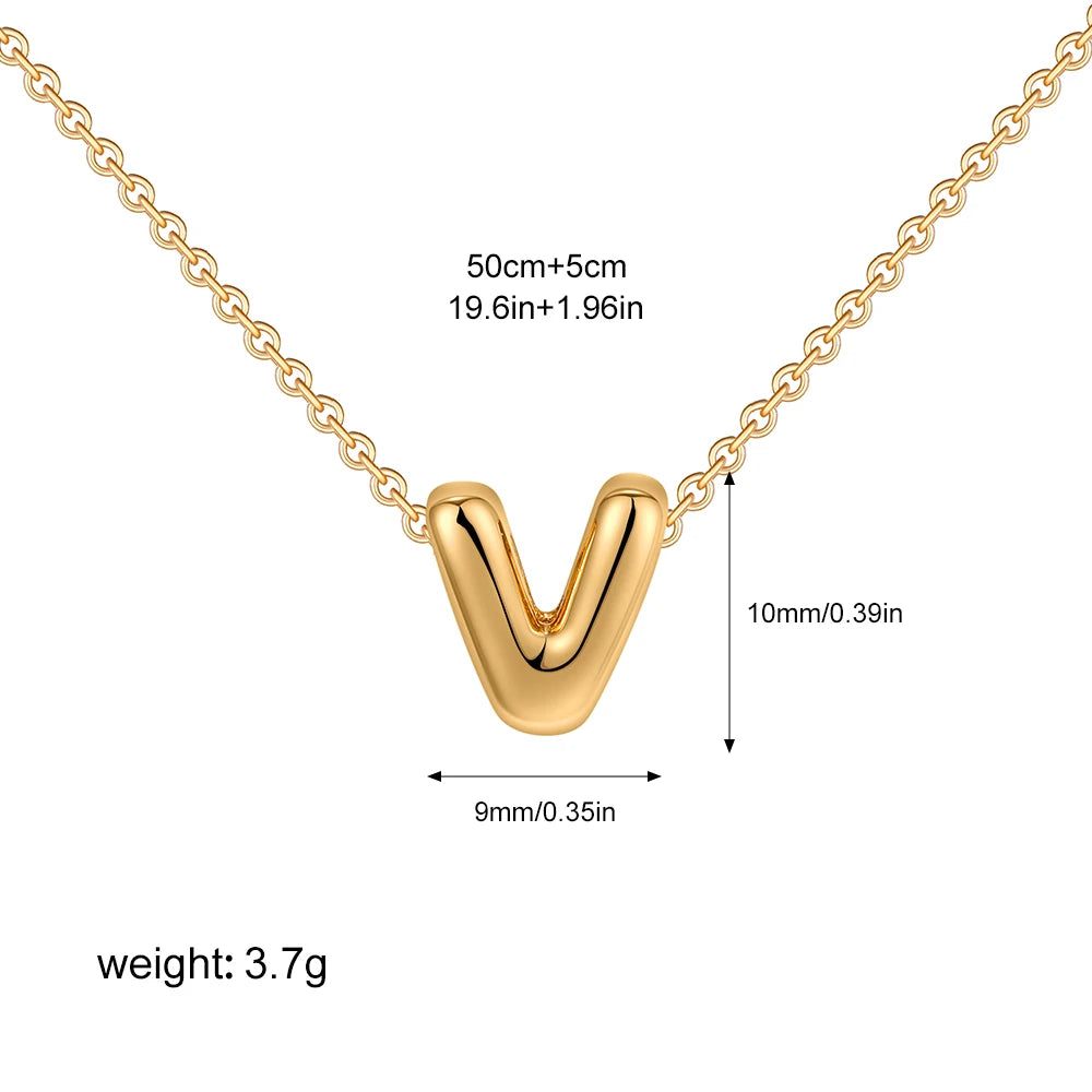 Bubble Initial Letter Necklace