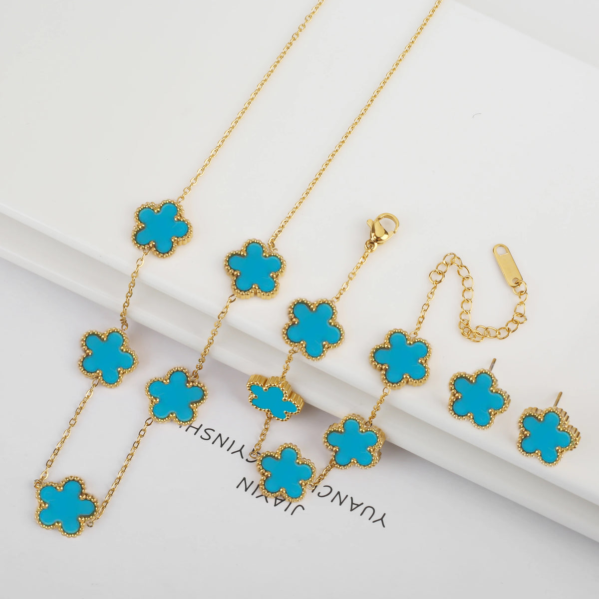 Five-Leaf Clover Jewelry Set