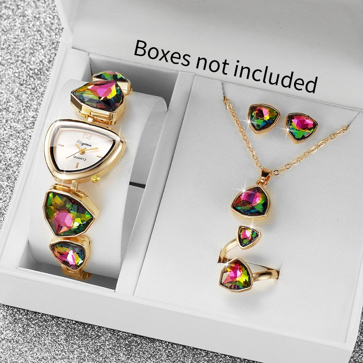 Rhinestone Bracelet Watch Set
