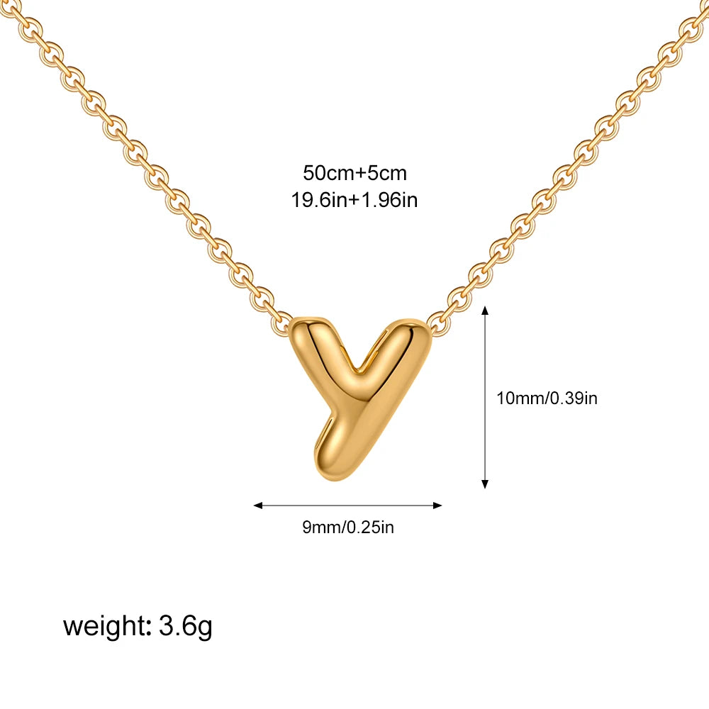 Bubble Initial Letter Necklace