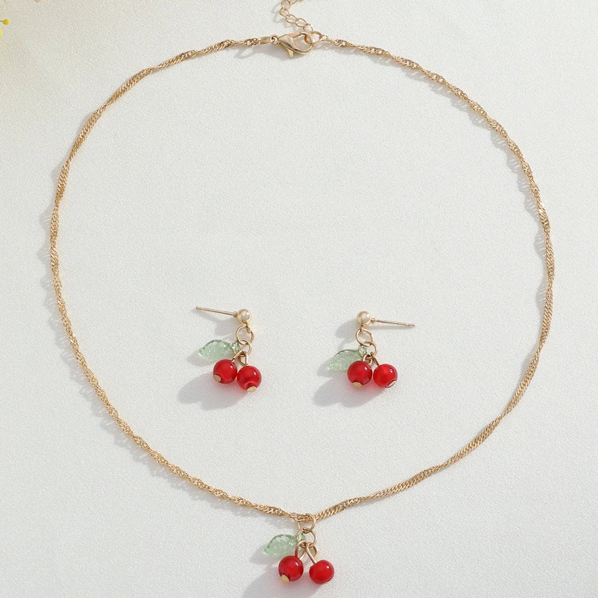 Cherry Blossom Necklace & Earring Set