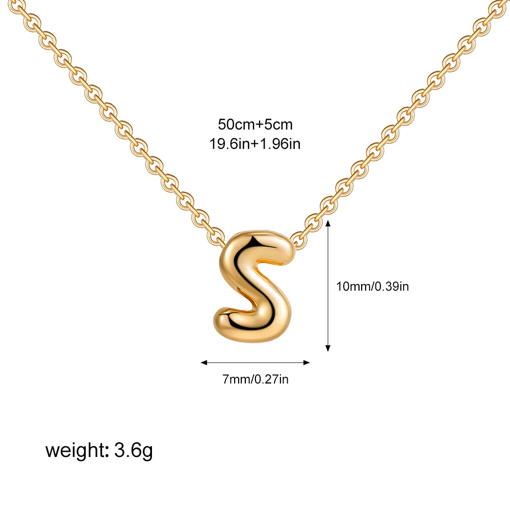 Bubble Initial Letter Necklace