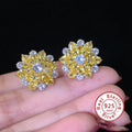 Crystal Flower Stud Earrings