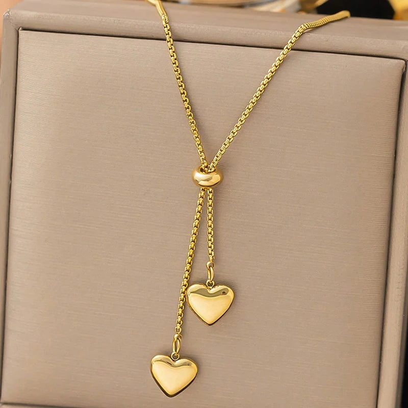 Heart Tassel Y-Necklace