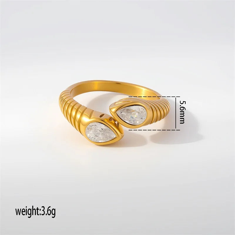 Snake Geometric Zirconia Ring