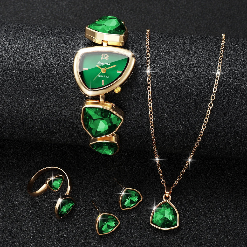 Rhinestone Bracelet Watch Set