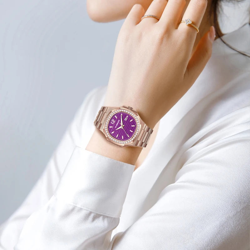Rhinestone Steel-Band Watch