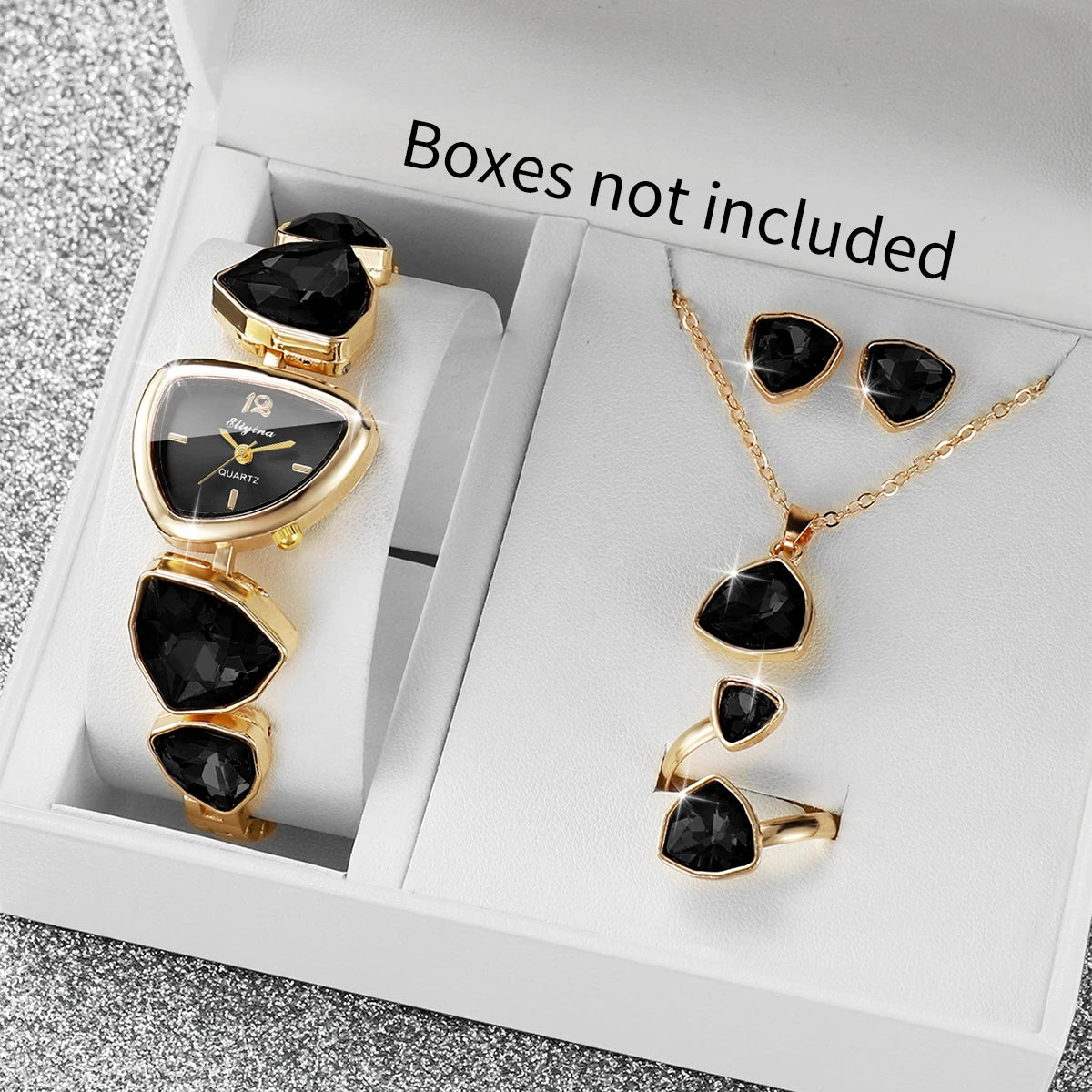 Rhinestone Bracelet Watch Set