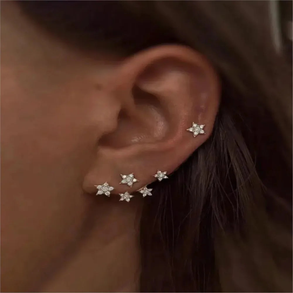 Star Zirconia Stud Earrings