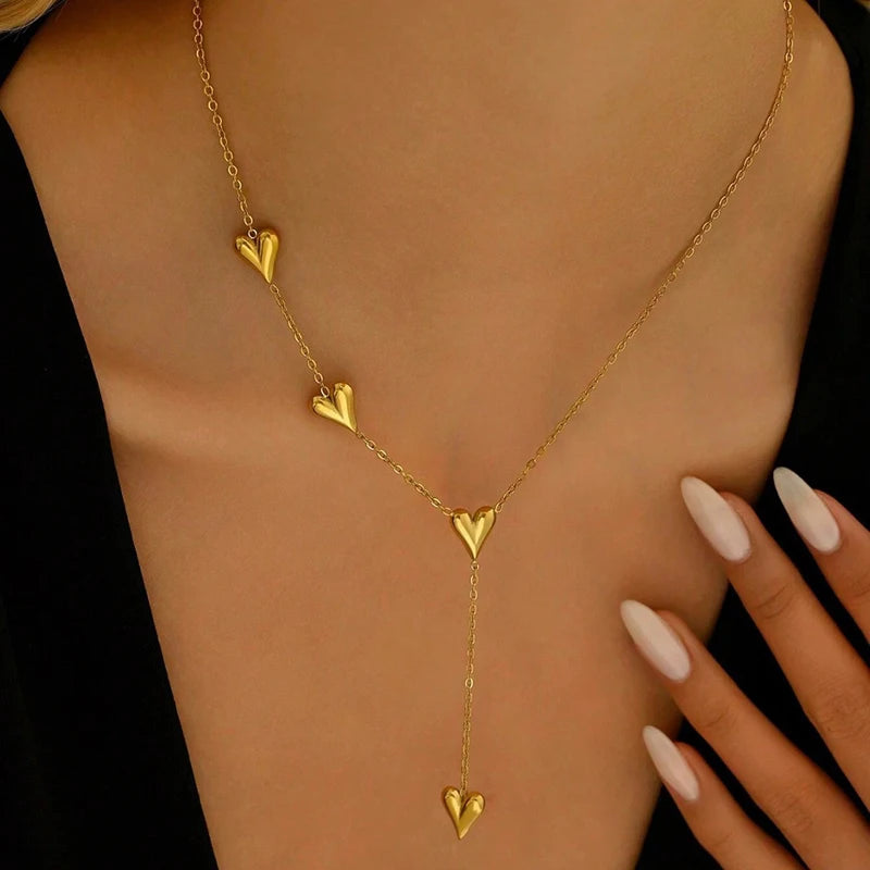 Heart Tassel Y-Necklace