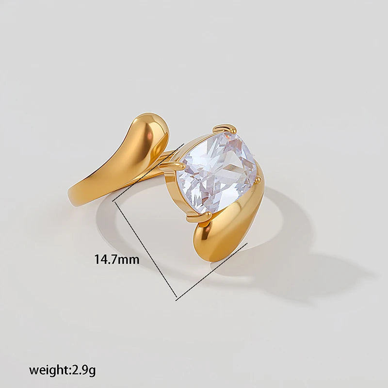 Snake Geometric Zirconia Ring