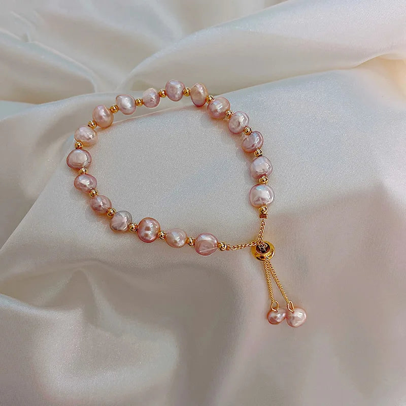 Pearl Zircon Pull-Chain Bracelet