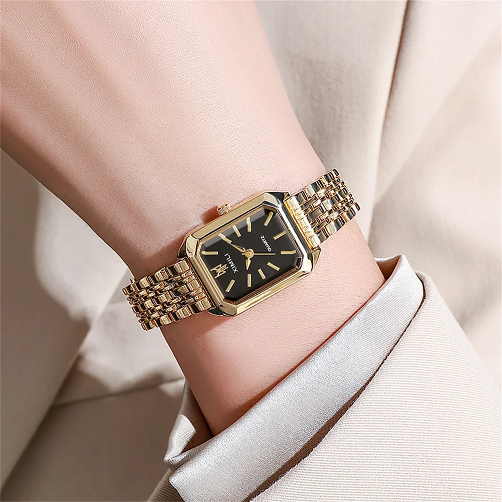 Square Gold-Plated Watch