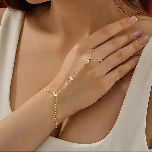 Leaf Chain Ring Bracelet