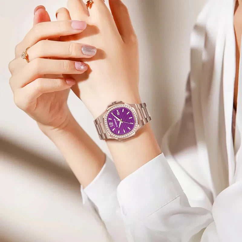 Rhinestone Steel-Band Watch