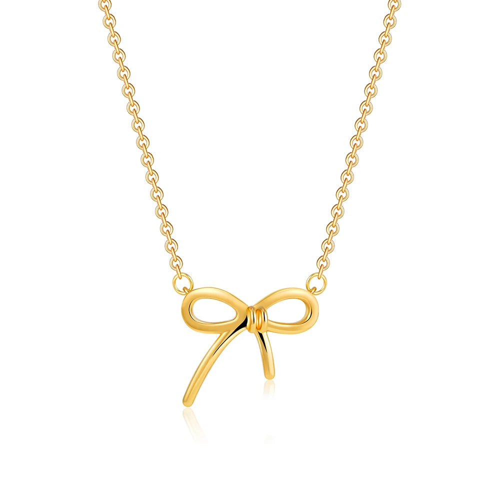 Gold Bow Knot Choker Necklace