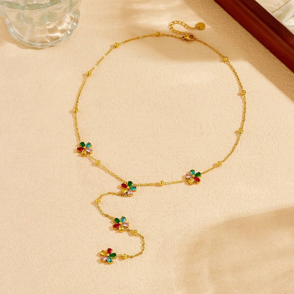 Five-Petal Flower Y-Necklace