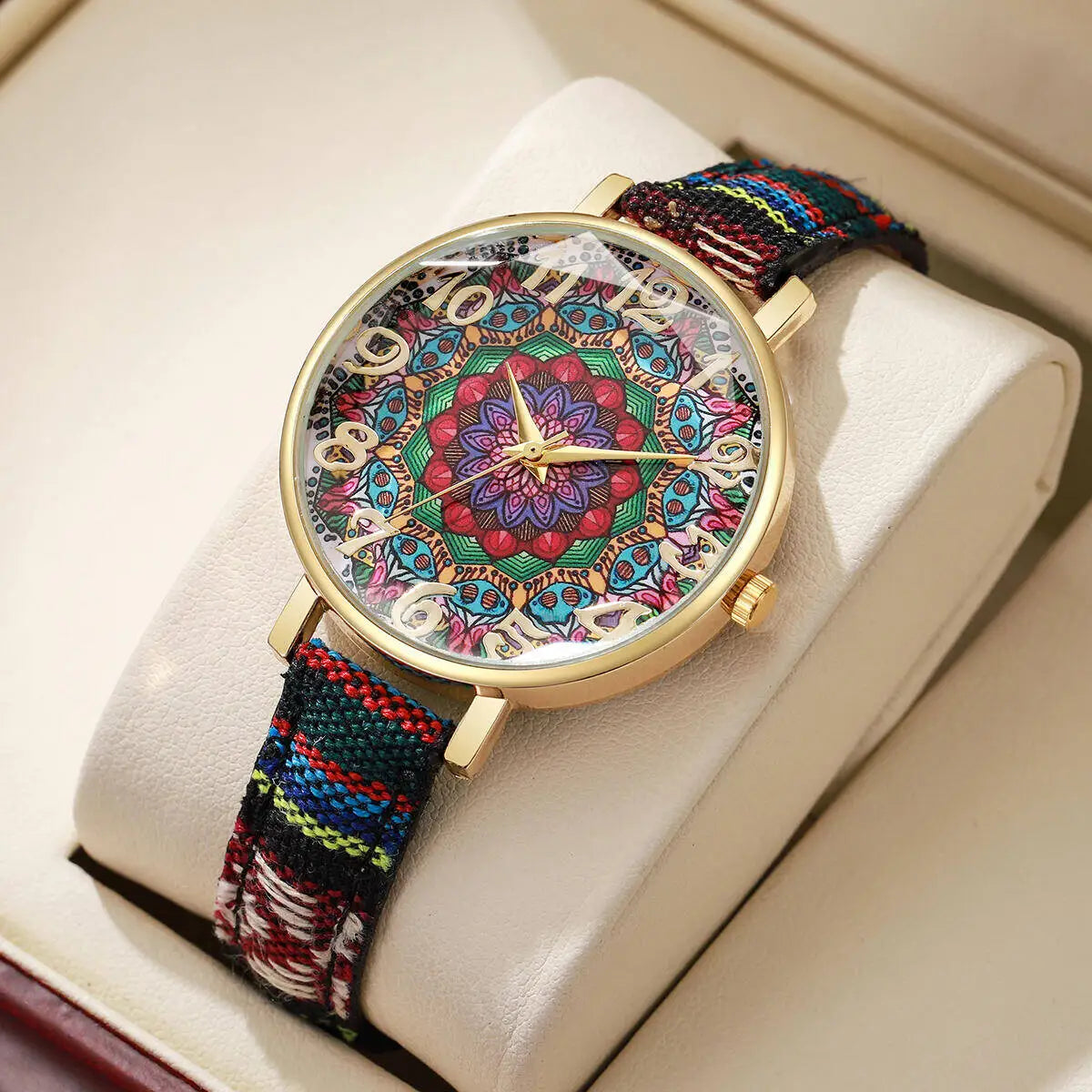 Vintage Floral Strap Watch