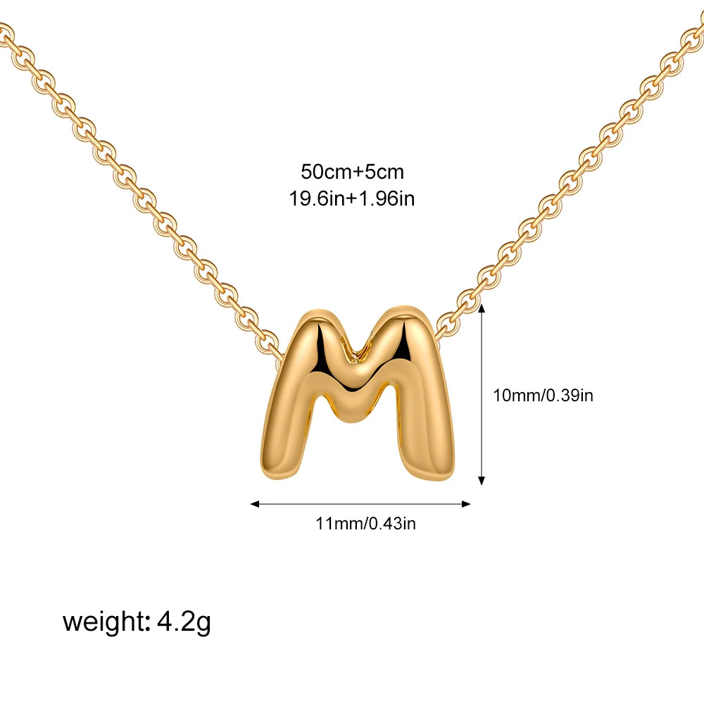 Bubble Initial Letter Necklace