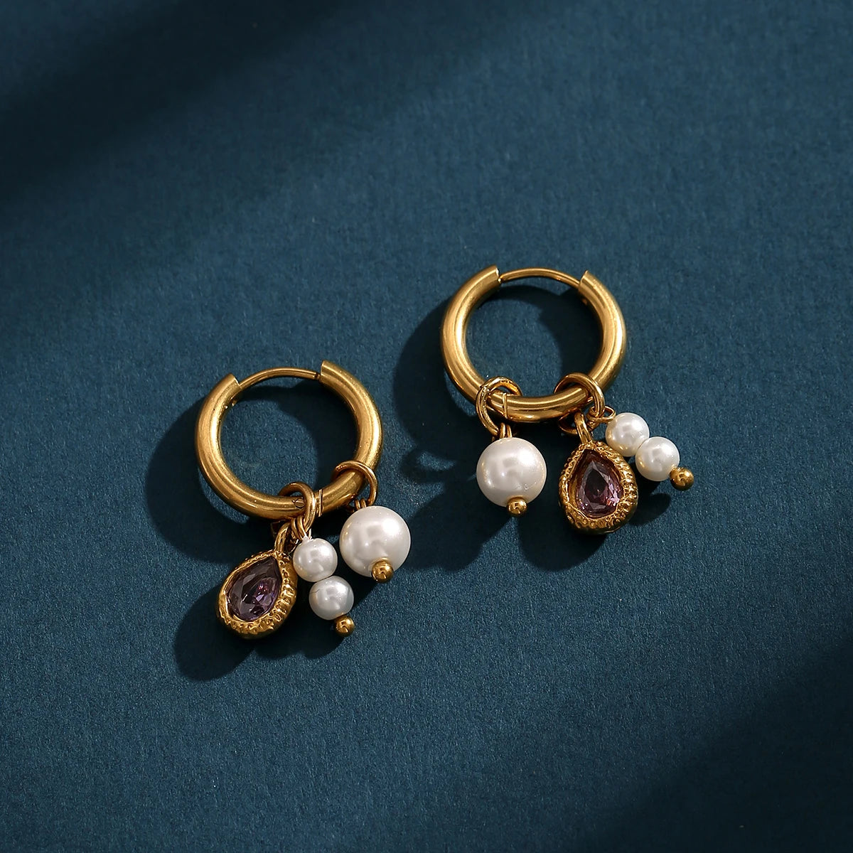 Vintage Pearl Hoop Earrings
