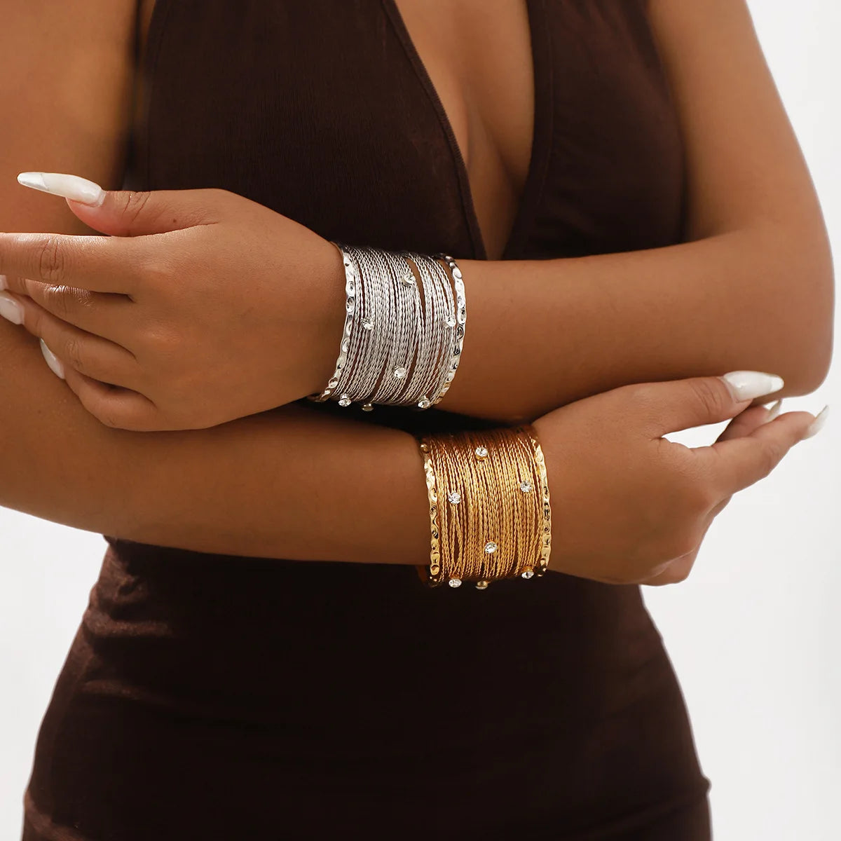 Multilayer Wire Cuff Bangle