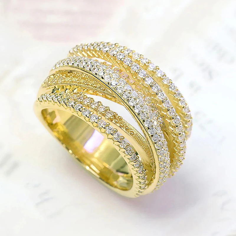 Layered Cross Ring Set