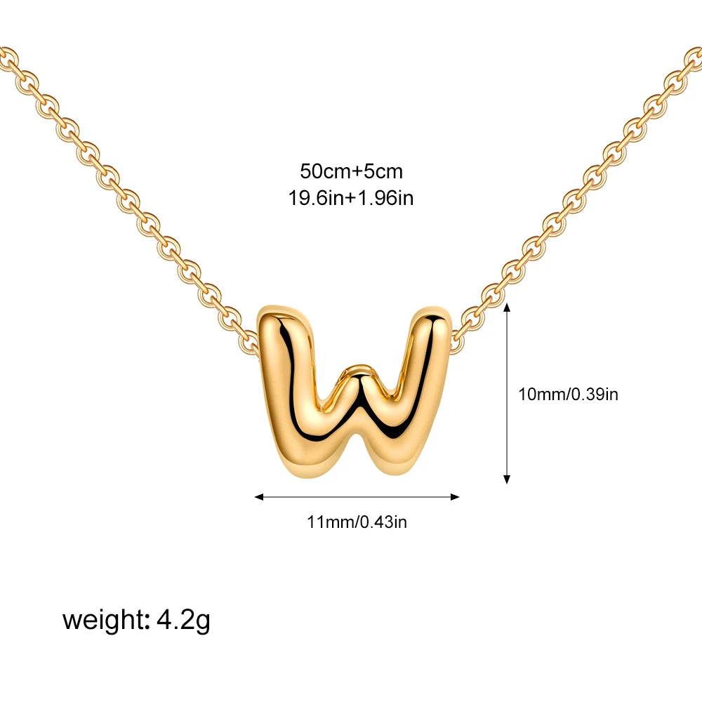 Bubble Initial Letter Necklace
