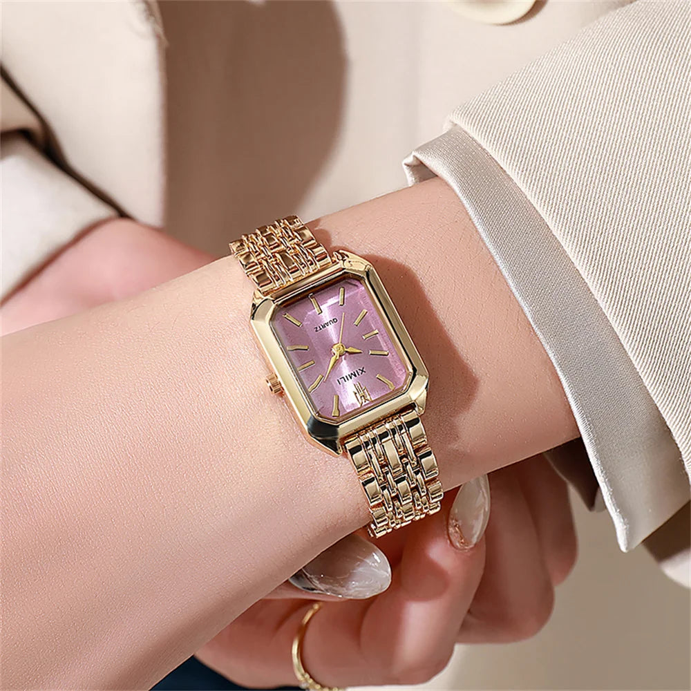 Square Gold-Plated Watch