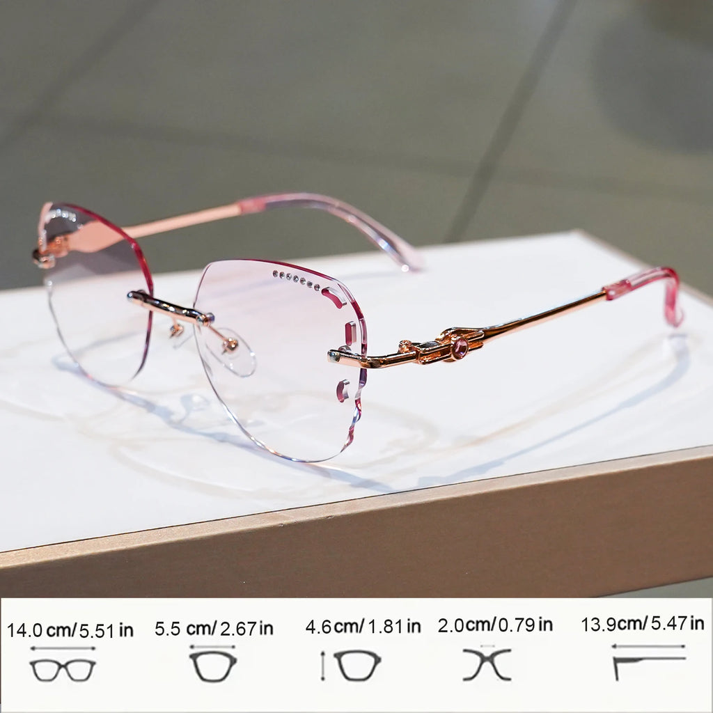 Rhinestone Rimless Reading Glasses