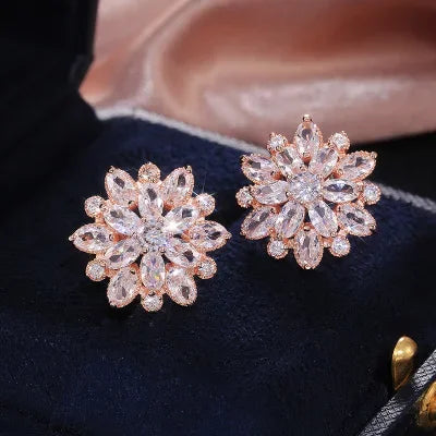 Crystal Flower Stud Earrings