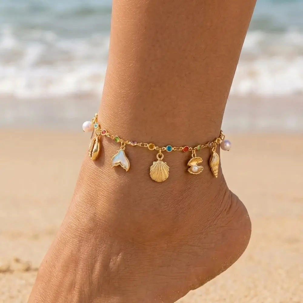 Starfish Shell Beach Anklet