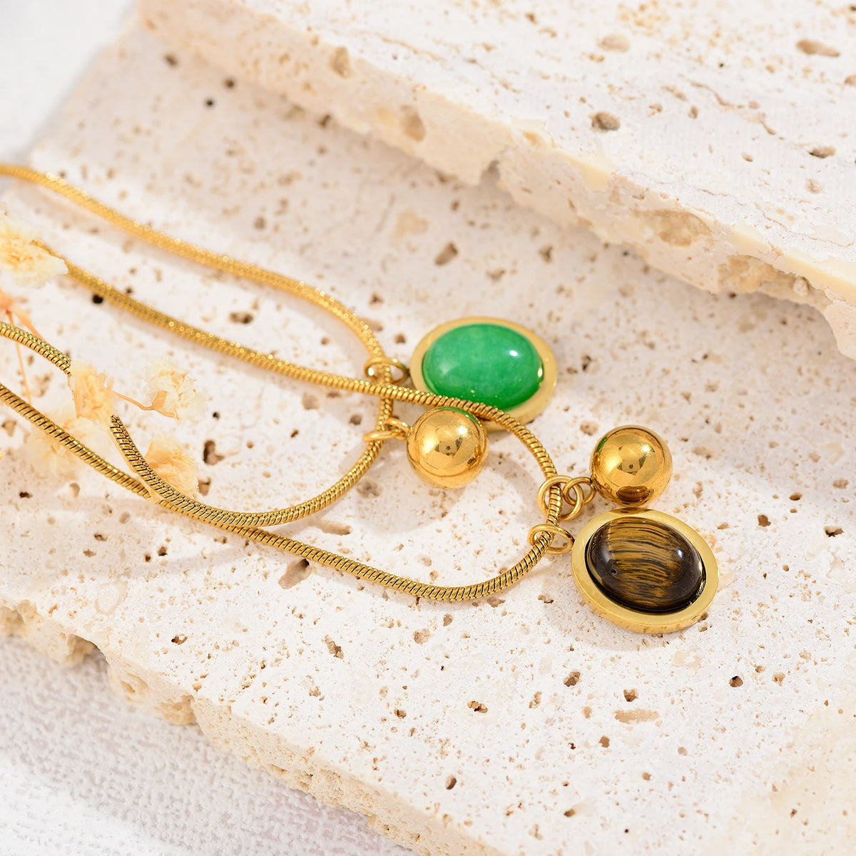 Tiger's Eye Stone Pendant Necklace