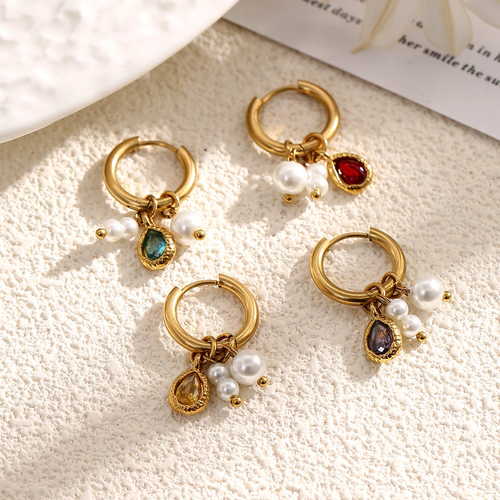 Vintage Pearl Hoop Earrings