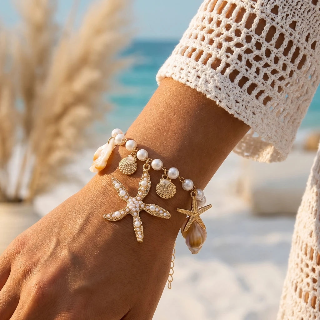 Starfish Pearl Jewelry Set