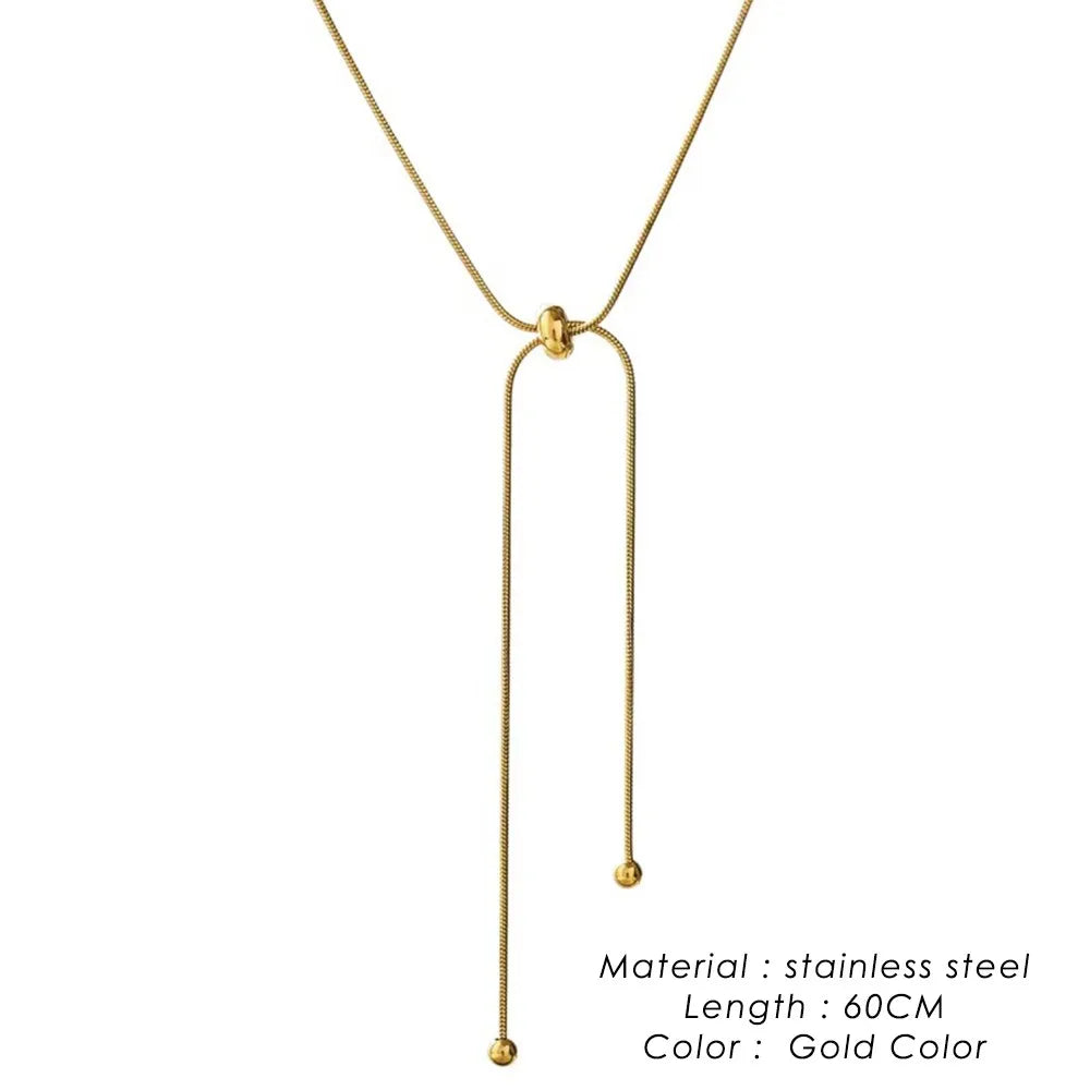 Snake Chain Y-Necklace with Pendant