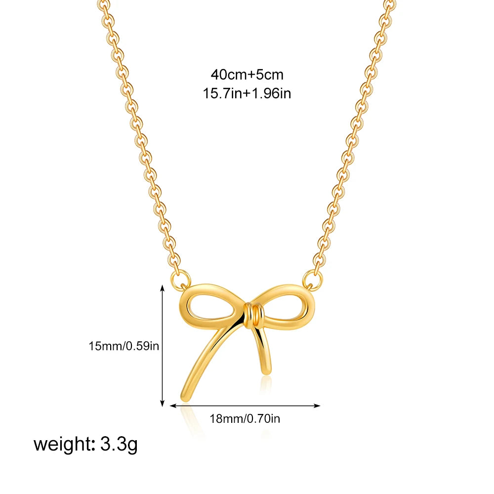 Gold Bow Knot Choker Necklace