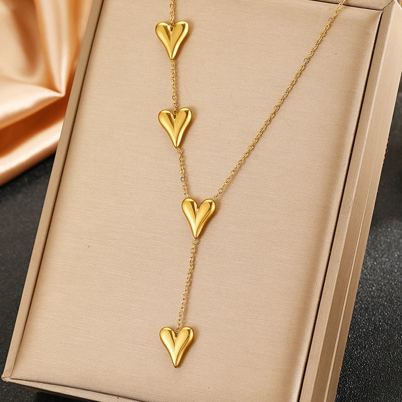 Heart Tassel Y-Necklace