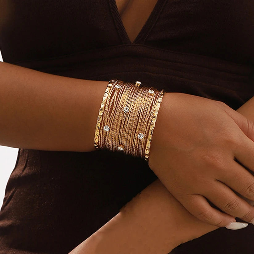 Multilayer Wire Cuff Bangle