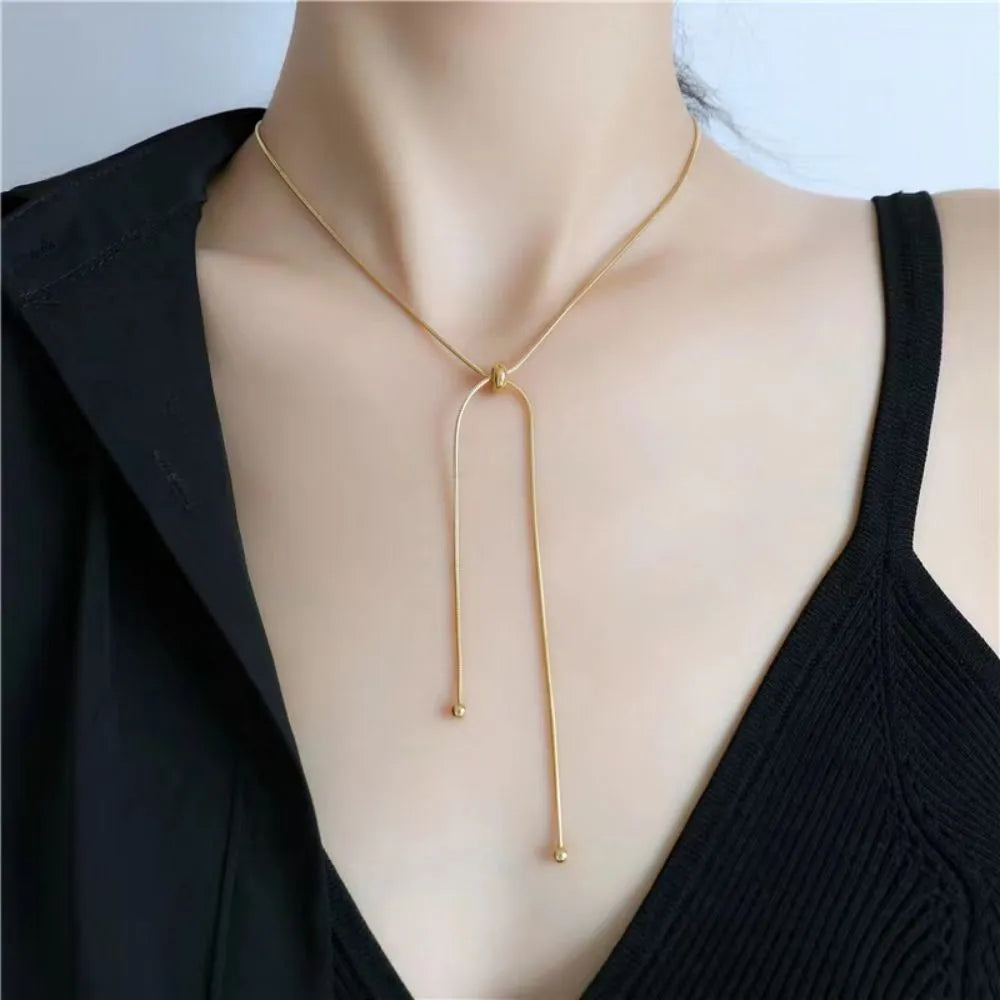 Snake Chain Y-Necklace with Pendant