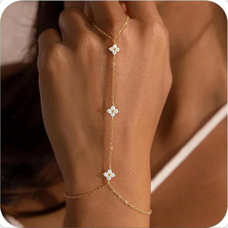 Leaf Chain Ring Bracelet
