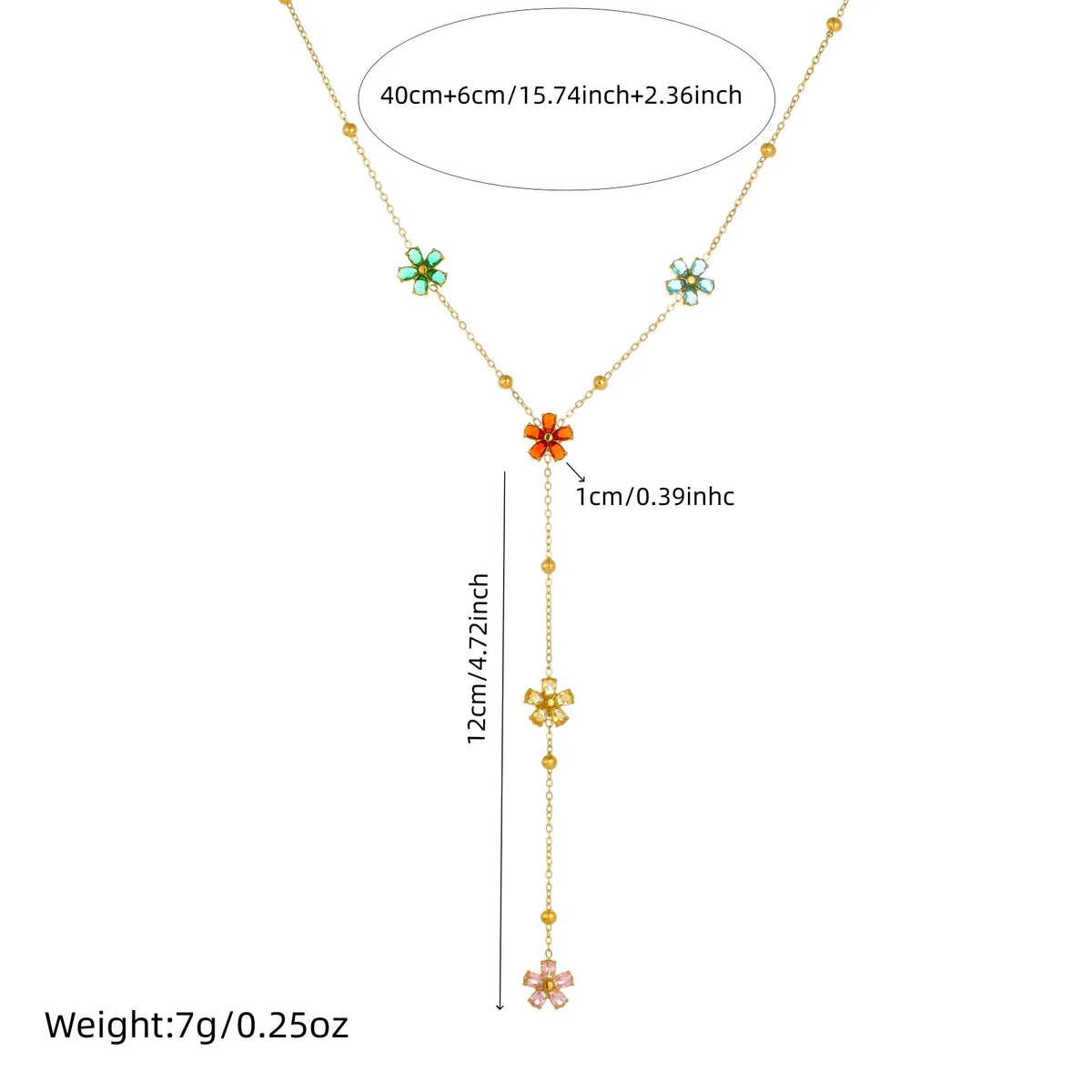 Five-Petal Flower Y-Necklace