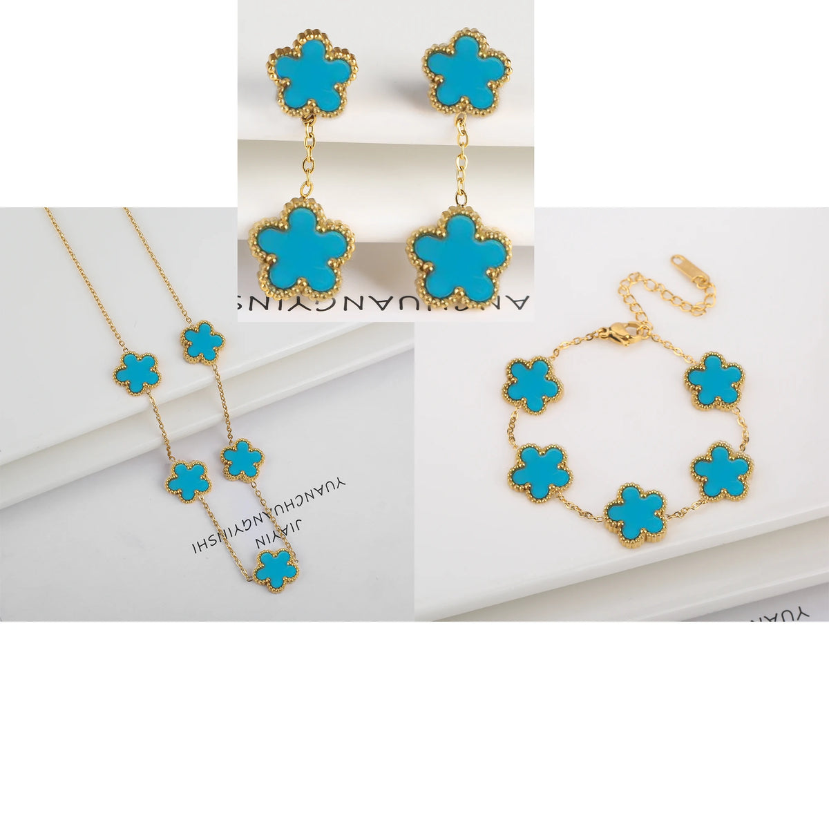 Five-Leaf Clover Jewelry Set
