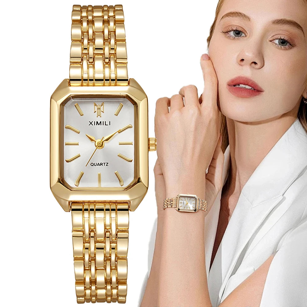Square Gold-Plated Watch