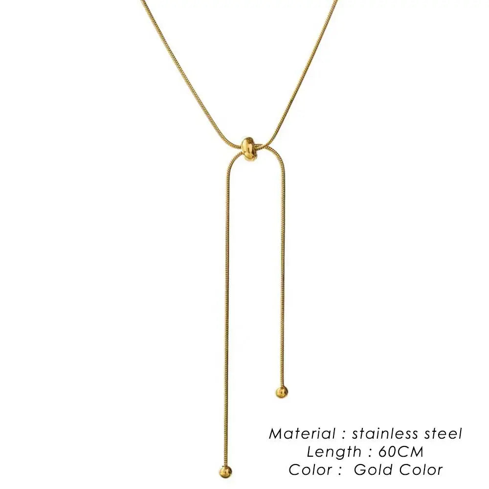Snake Chain Y-Necklace with Pendant